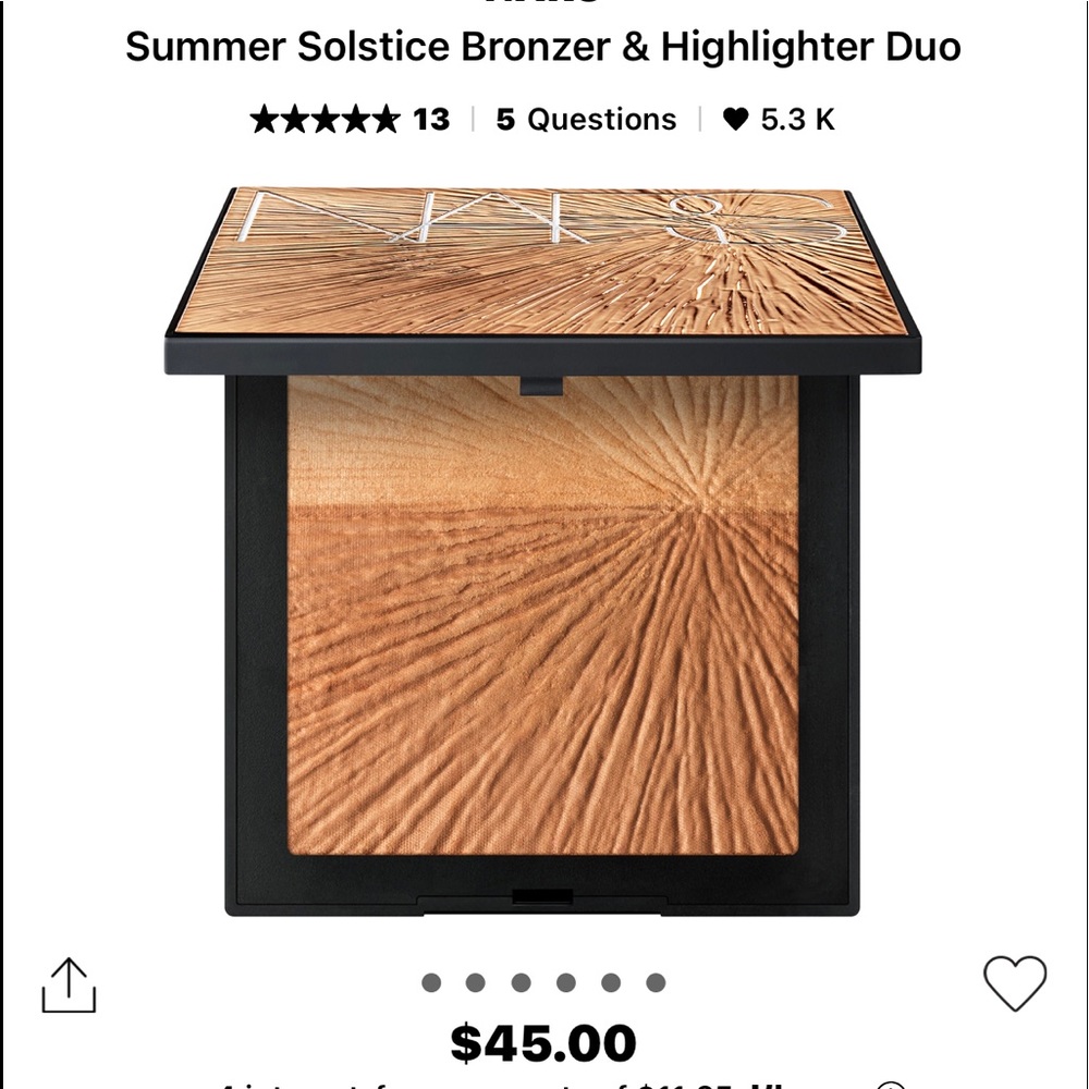 BNIB LE SOLD OUT NARS SUMMER SOLSTICE HIGHLIGHTER & BRONZER DUO~ HUGE, GORGEOUS!